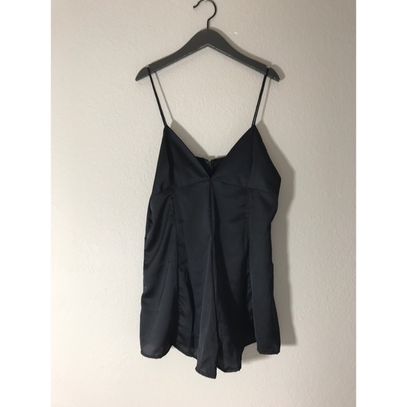 Black Satin playsuit romper - Picture 2 of 3